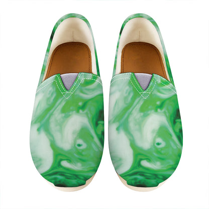 Green Acid Melt Print Casual Shoes