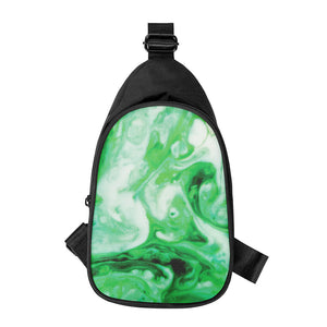 Green Acid Melt Print Chest Bag