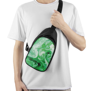 Green Acid Melt Print Chest Bag