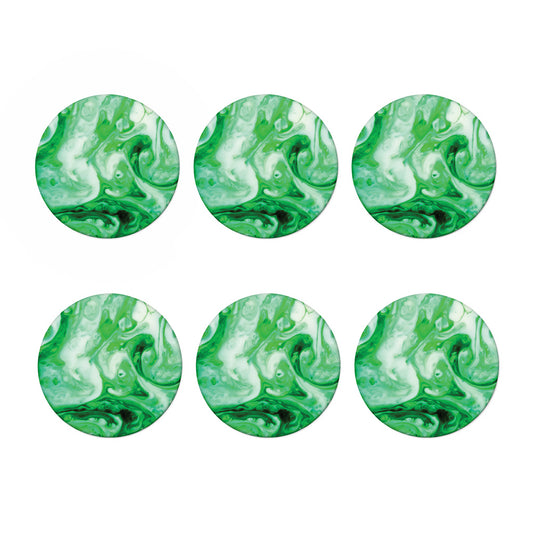 Green Acid Melt Print Coaster Set