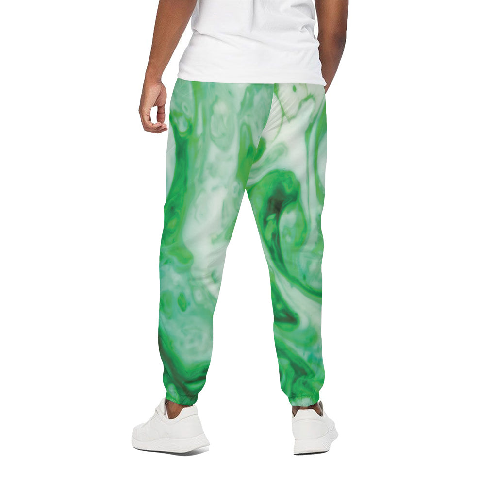 Green Acid Melt Print Cotton Pants