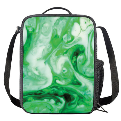 Green Acid Melt Print Crossbody Lunch Bag