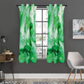 Green Acid Melt Print Grommet Curtain Panels