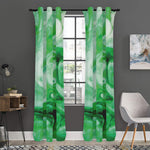 Green Acid Melt Print Curtain