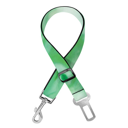 Green Acid Melt Print Dog Seat Belt