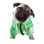Green Acid Melt Print Dog Zip Up Hoodie