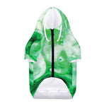 Green Acid Melt Print Dog Zip Up Hoodie