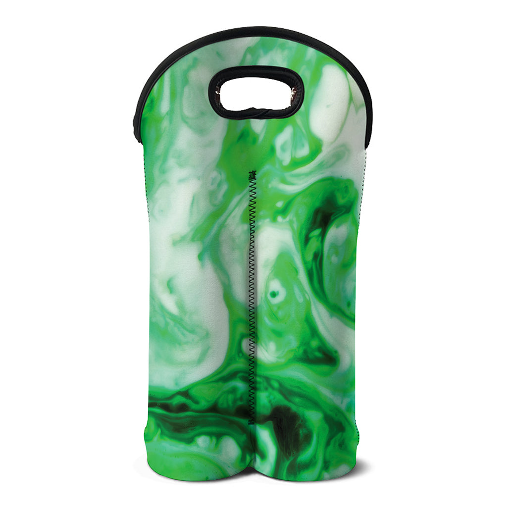 Green Acid Melt Print Double Neoprene Wine Tote