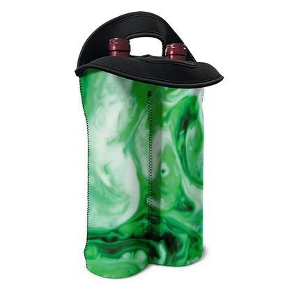 Green Acid Melt Print Double Neoprene Wine Tote