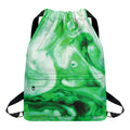 Green Acid Melt Print Drawstring Backpack