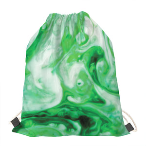 Green Acid Melt Print Drawstring Bag