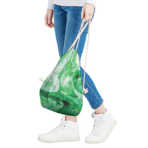 Green Acid Melt Print Drawstring Bag