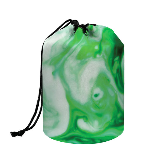 Green Acid Melt Print Drawstring Makeup Bag