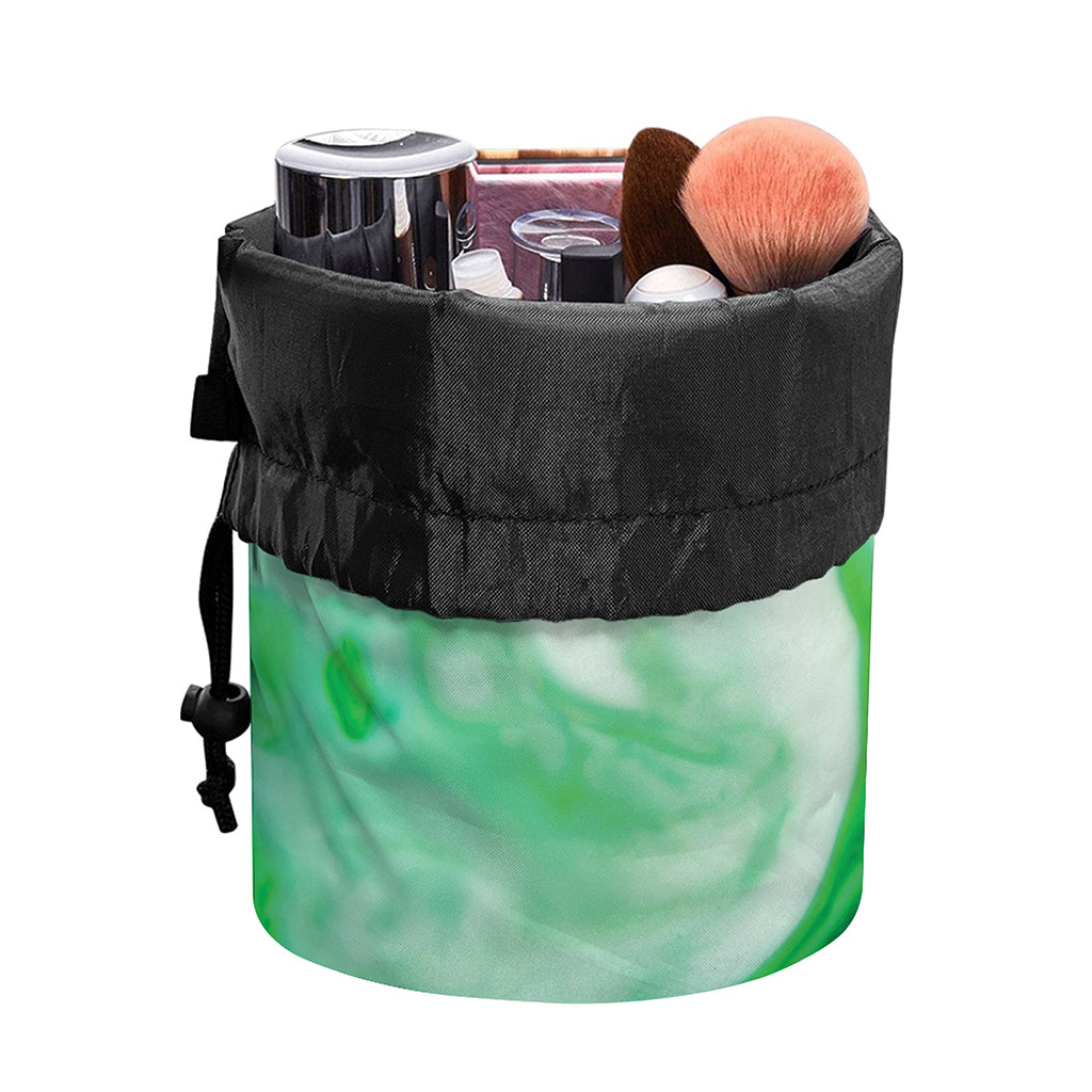 Green Acid Melt Print Drawstring Makeup Bag