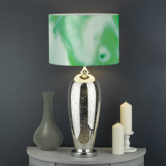 Green Acid Melt Print Drum Lamp Shade