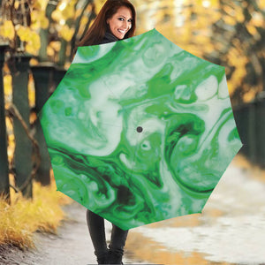 Green Acid Melt Print Foldable Umbrella