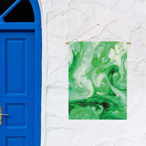 Green Acid Melt Print Garden Flag