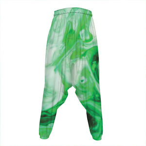 Green Acid Melt Print Hammer Pants