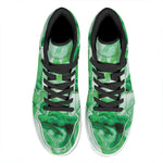 Green Acid Melt Print High Top Leather Sneakers