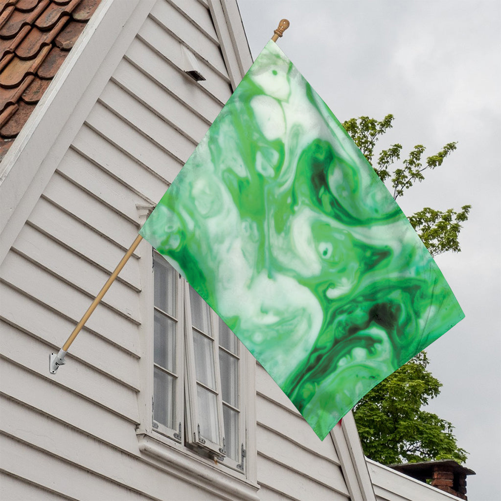 Green Acid Melt Print House Flag