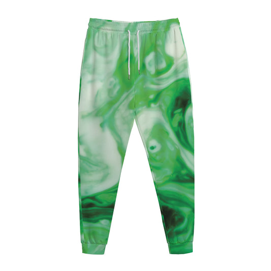 Green Acid Melt Print Jogger Pants