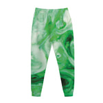 Green Acid Melt Print Jogger Pants