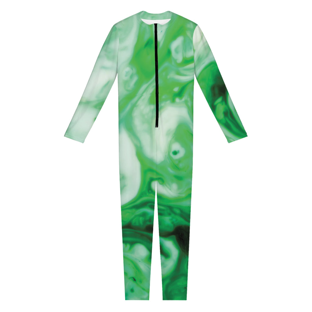 Green Acid Melt Print Jumpsuit