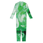 Green Acid Melt Print Jumpsuit