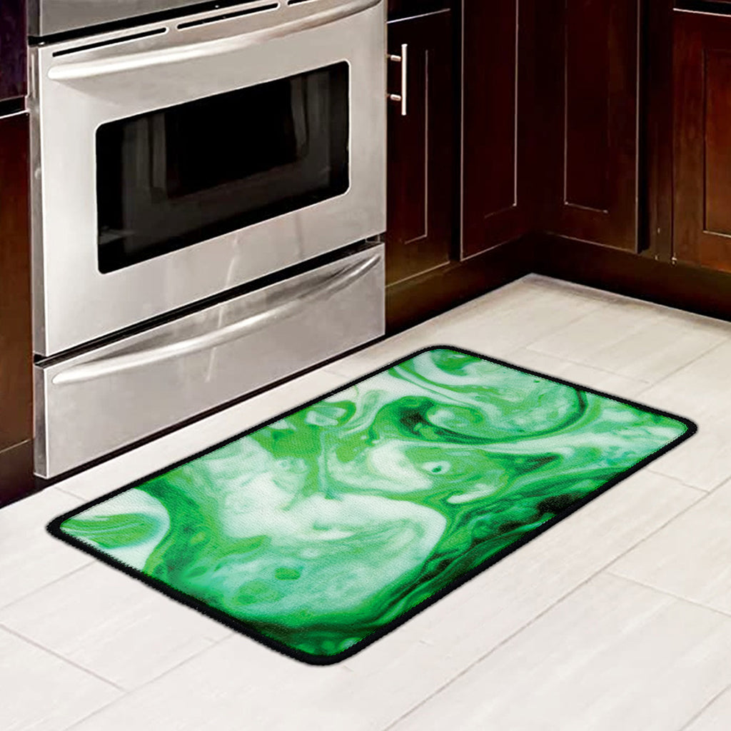 Green Acid Melt Print Kitchen Mat