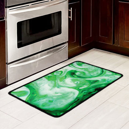 Green Acid Melt Print Kitchen Mat