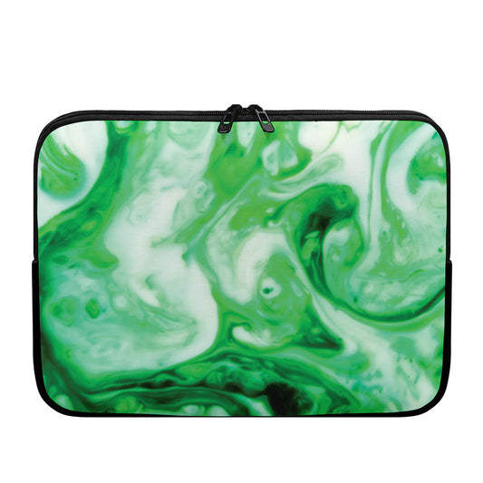 Green Acid Melt Print Laptop Sleeve