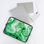 Green Acid Melt Print Laptop Sleeve