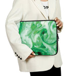 Green Acid Melt Print Laptop Sleeve
