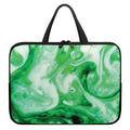 Green Acid Melt Print Laptop Sleeve With Handle
