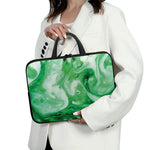Green Acid Melt Print Laptop Sleeve With Handle