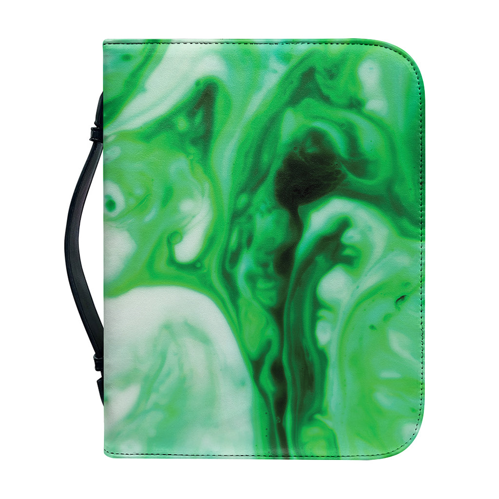 Green Acid Melt Print Leather Bible Cover
