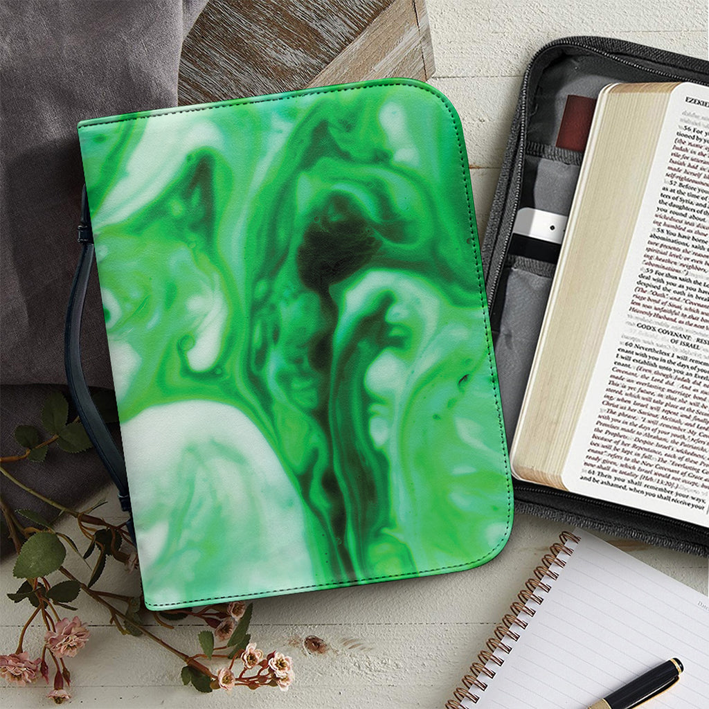 Green Acid Melt Print Leather Bible Cover