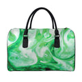 Green Acid Melt Print Leather Duffel Bag