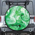 Green Acid Melt Print Leather Spare Tire Cover