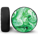 Green Acid Melt Print Leather Spare Tire Cover