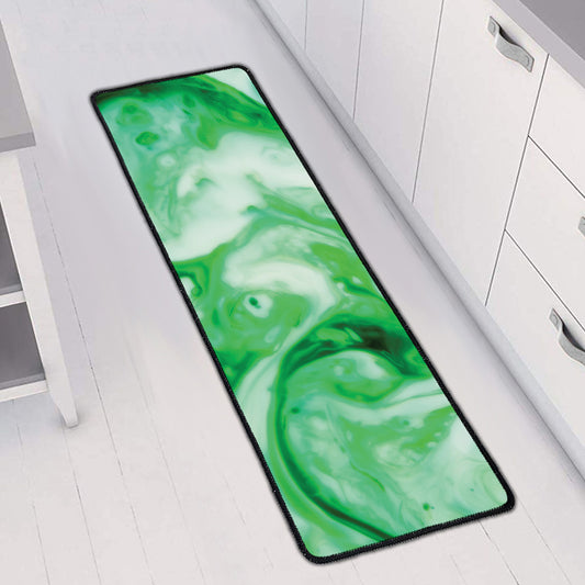Green Acid Melt Print Long Kitchen Mat