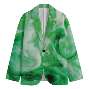 Green Acid Melt Print Men's Blazer