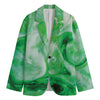 Green Acid Melt Print Men's Blazer