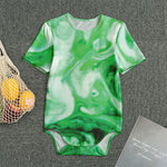 Green Acid Melt Print Men's Bodysuit