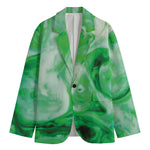 Green Acid Melt Print Men's Cotton Blazer