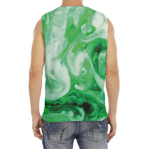 Green Acid Melt Print Men's Fitness Tank Top