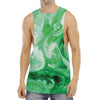 Green Acid Melt Print Men's Muscle Tank Top