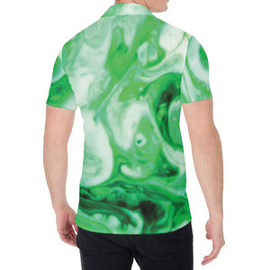 Green Acid Melt Print Men's Shirt