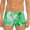 Green Acid Melt Print Men's Short Boxer Briefs