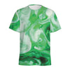 Green Acid Melt Print Men's Sports T-Shirt